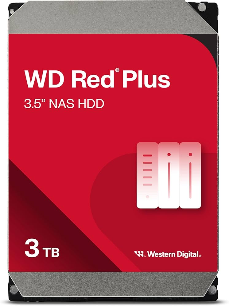 WD WD30EFPX Red Plus 3 TB Hard Drive, 3.5" Internal, SATA/600, CMR