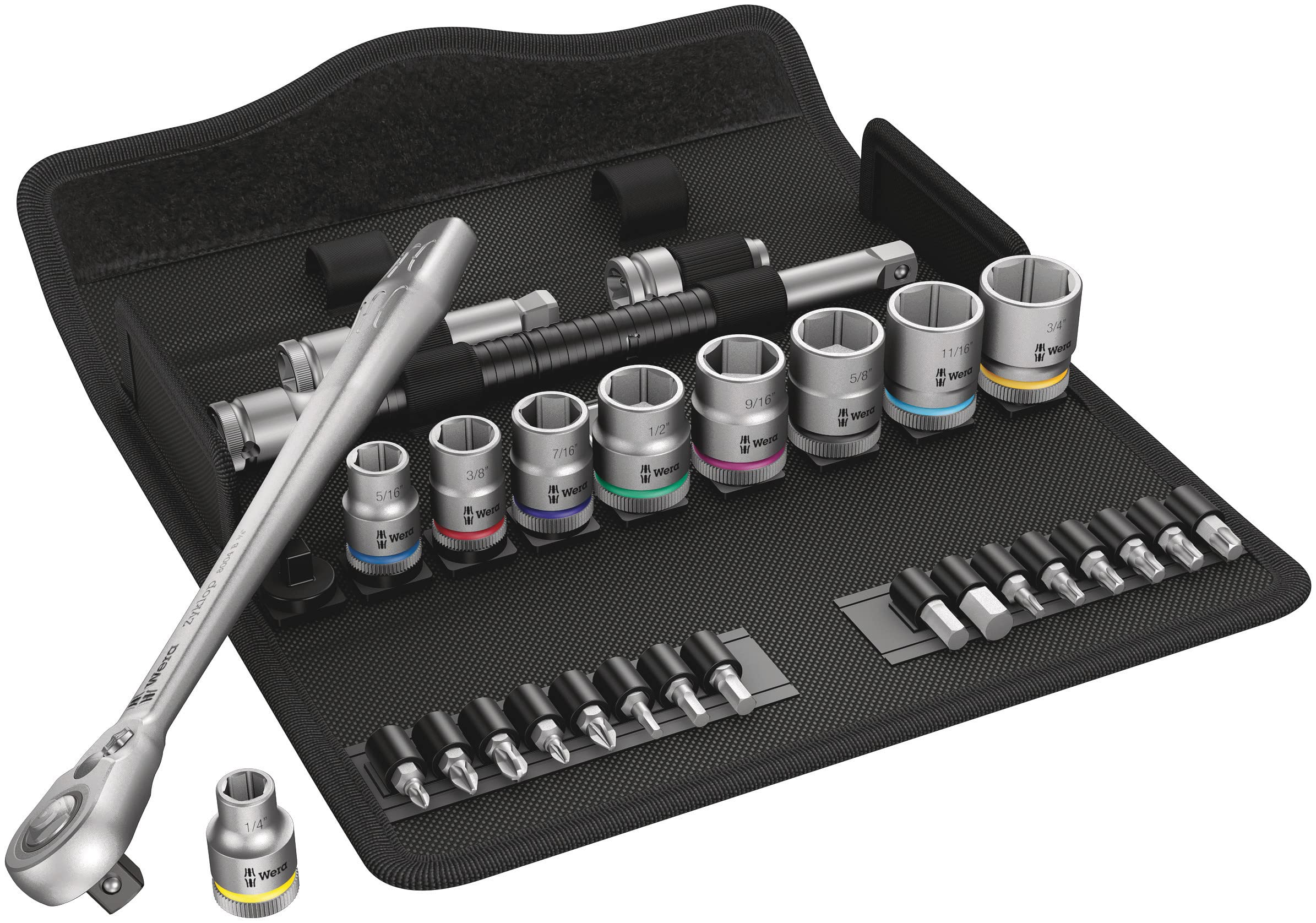 Wera 05004051001 8100 SB 11 Zyklop Metal Ratchet Set with Switch Lever