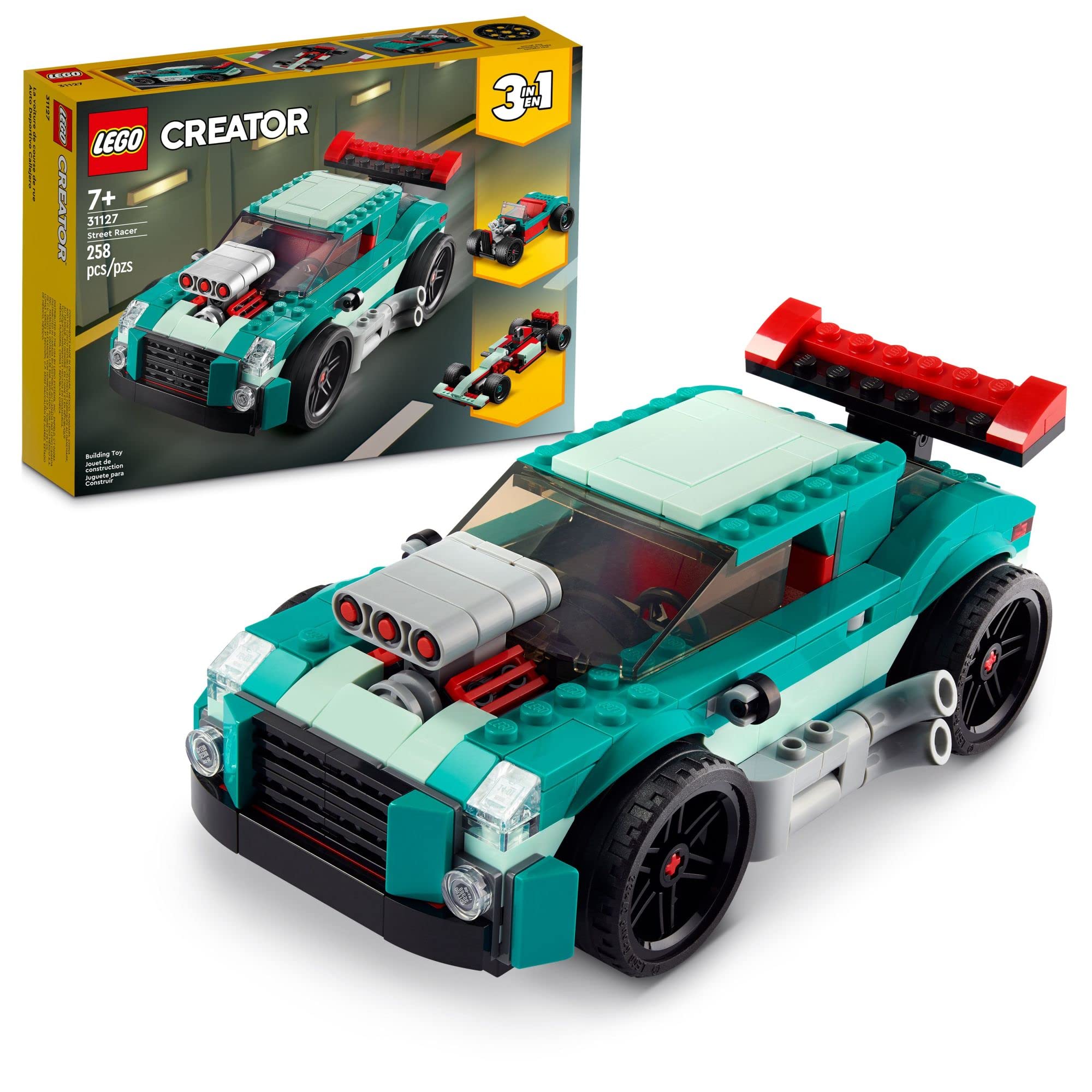 LEGO Creator 3in1 Street Racer 31127 Building Kit Featuring A Muscle