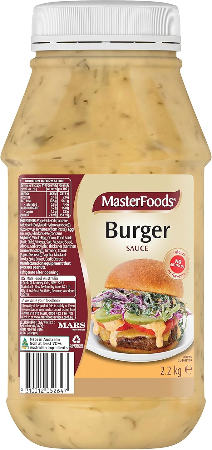 Masterfoods Burger Sauce 2.2kg
