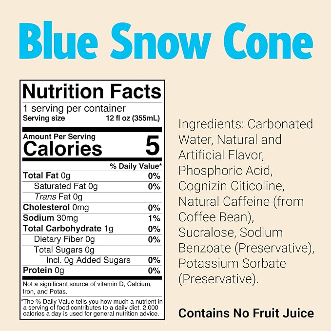 Bum Energy Blue Snow Cone