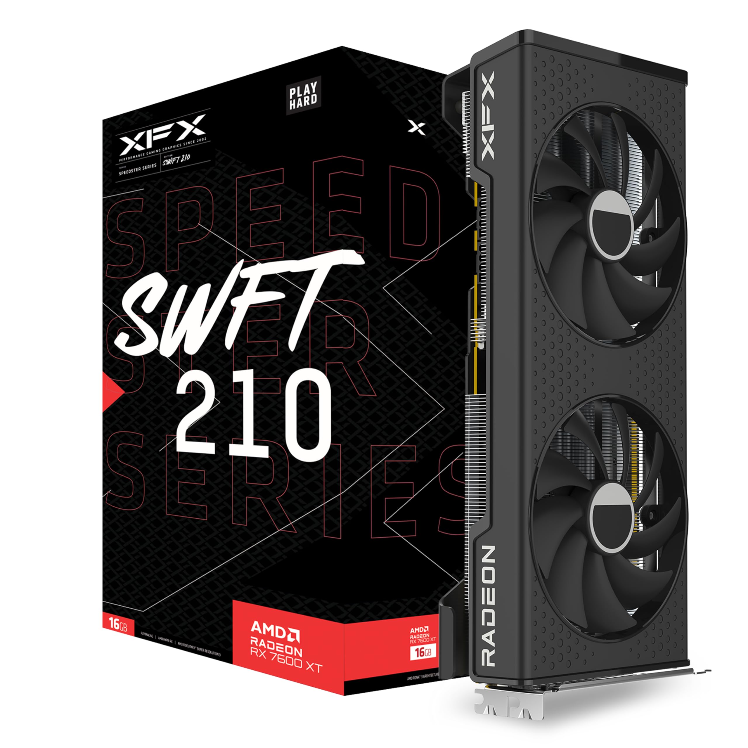 Graphics Card XFX Speedster SWFT210 Core AMD Radeon RX 7600 XT 16 GB GDDR6