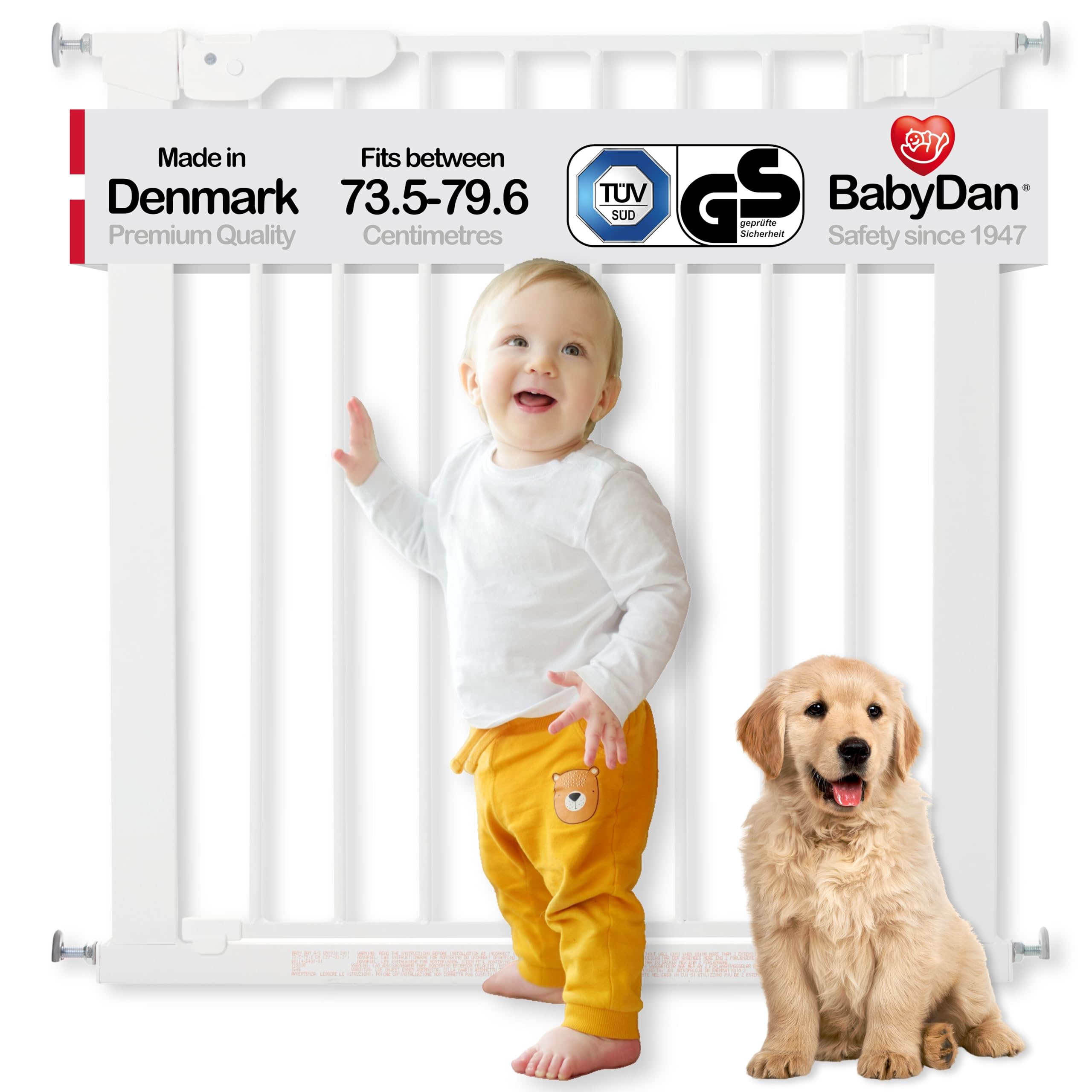 BabyDan Premier True Pressure Fit Gate White