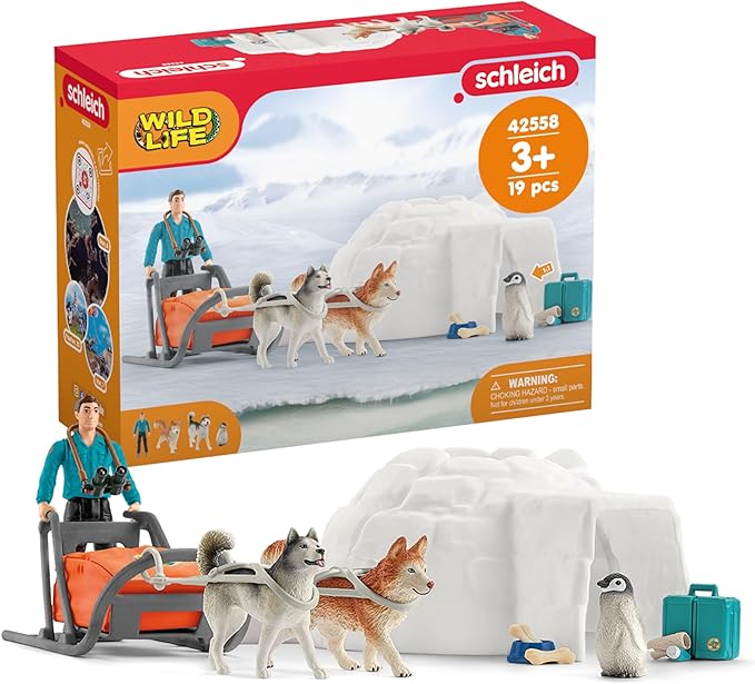 Schleich Wild Life Wild Animal Toy Playset For Boys and Girls Ages 3+, Antarctic Expedition With Arctic Animals