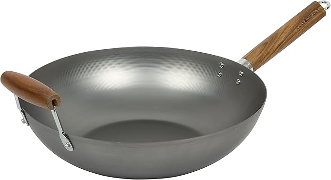 Davis & Waddell: Carbon Steel Stirfry Wok - 35cm