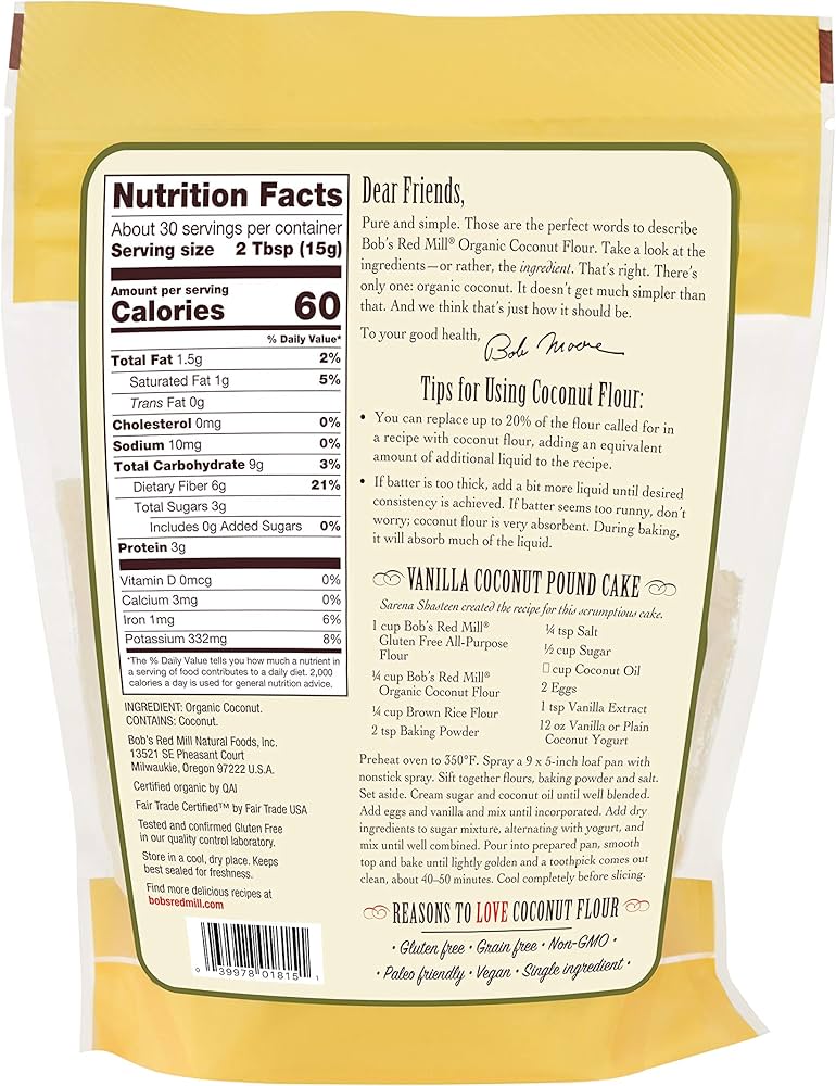 Bob's Red Mill Coconut Flour - Organic 453g