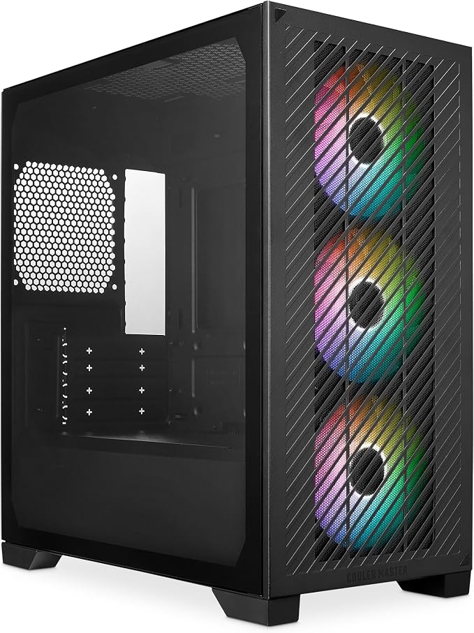 Cooler Master Elite 301 Tempered Glass Micro-ATX Case - Black