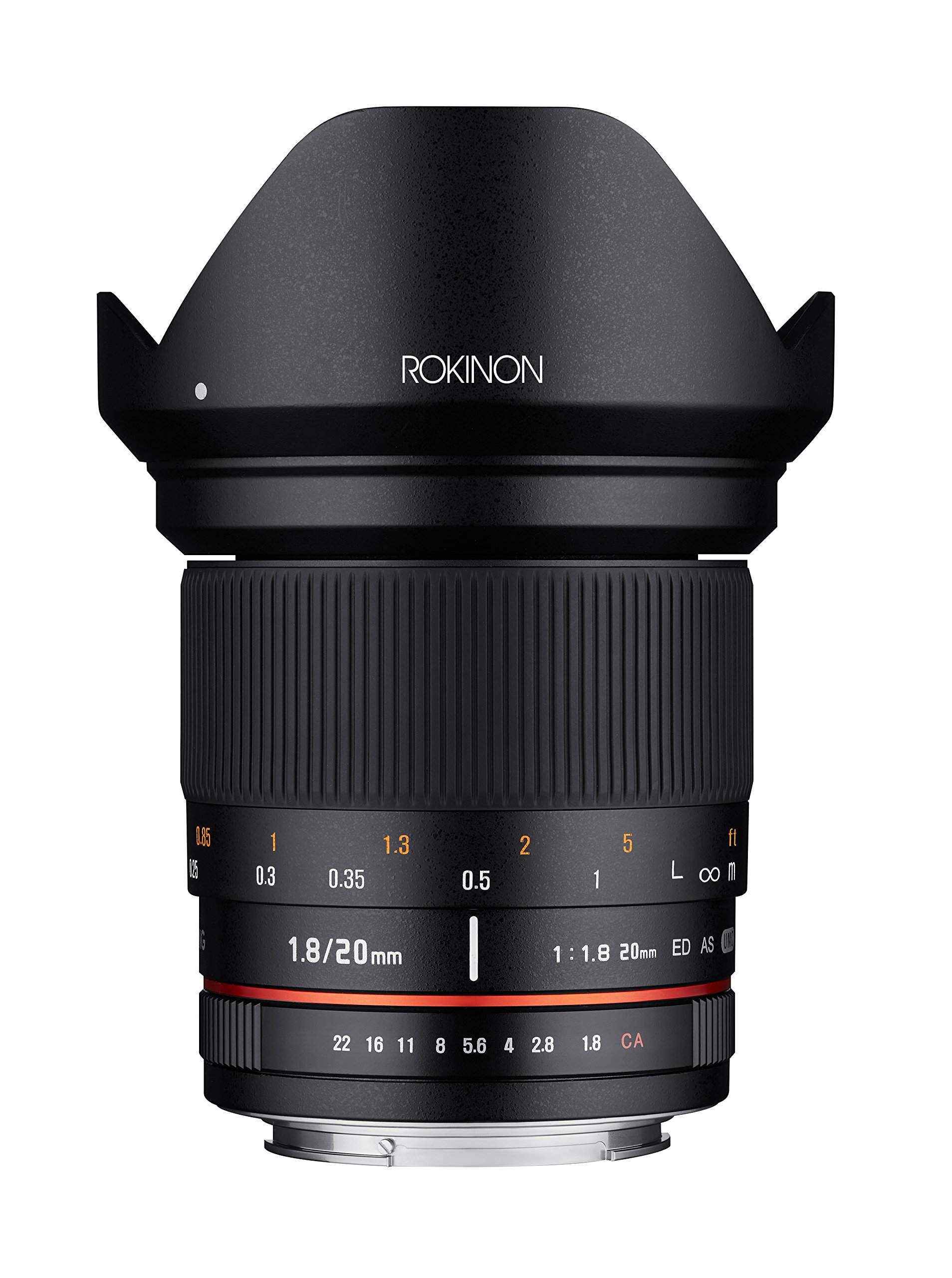 Rokinon 20mm f/1.8 As Ed UMC Wide Angle Lens With Built-in AE Chip For Nikon