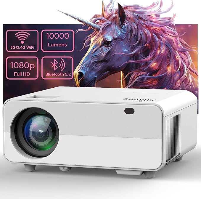Alliums Mini Portable Projector With 1080p Full HD Resolution