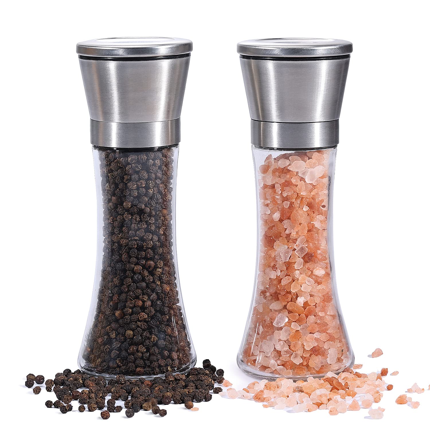 Salt and Pepper Grinder Spice Mill Shakers Set (2 Packs)