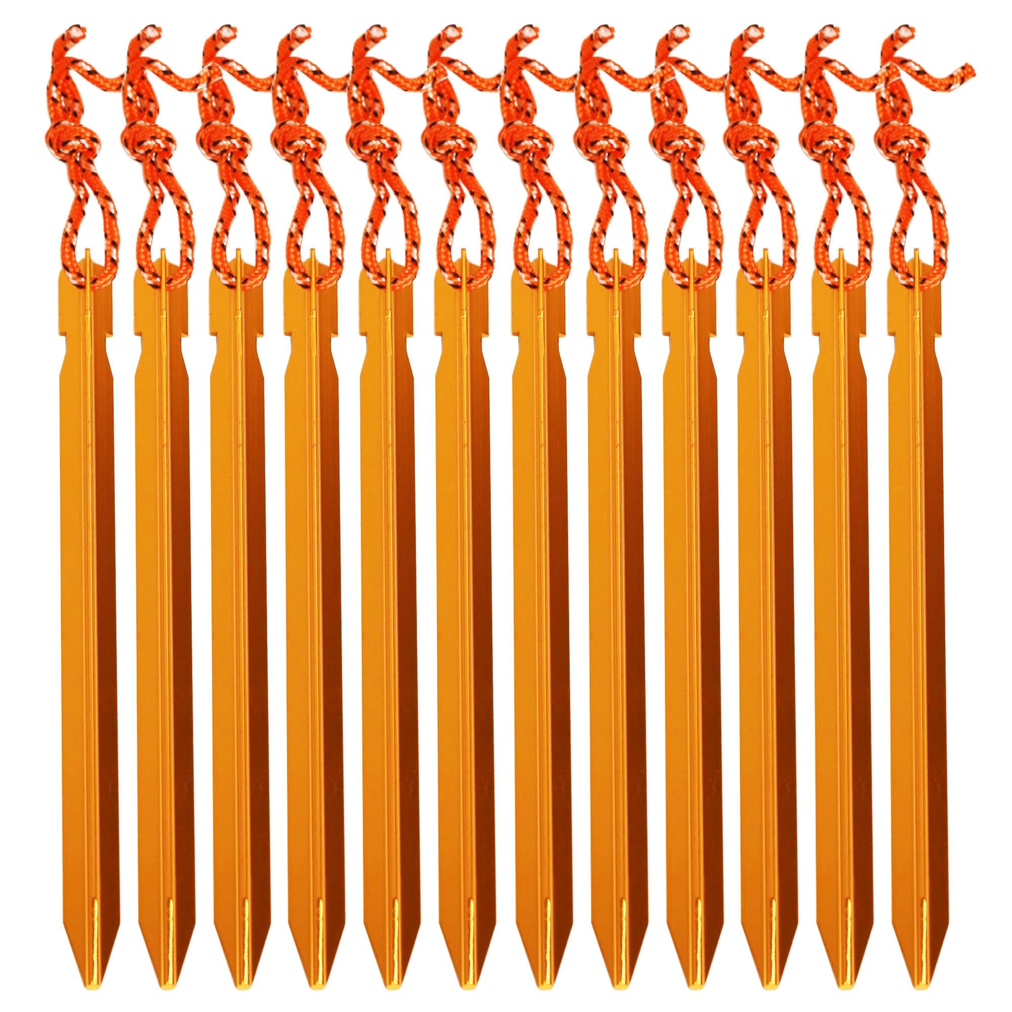 12pcs Aluminum Tent Stakes, Lightweight Tent Pegs for Outdoor Camping Gardening Canopies, Pitching Camping Tent Stakes