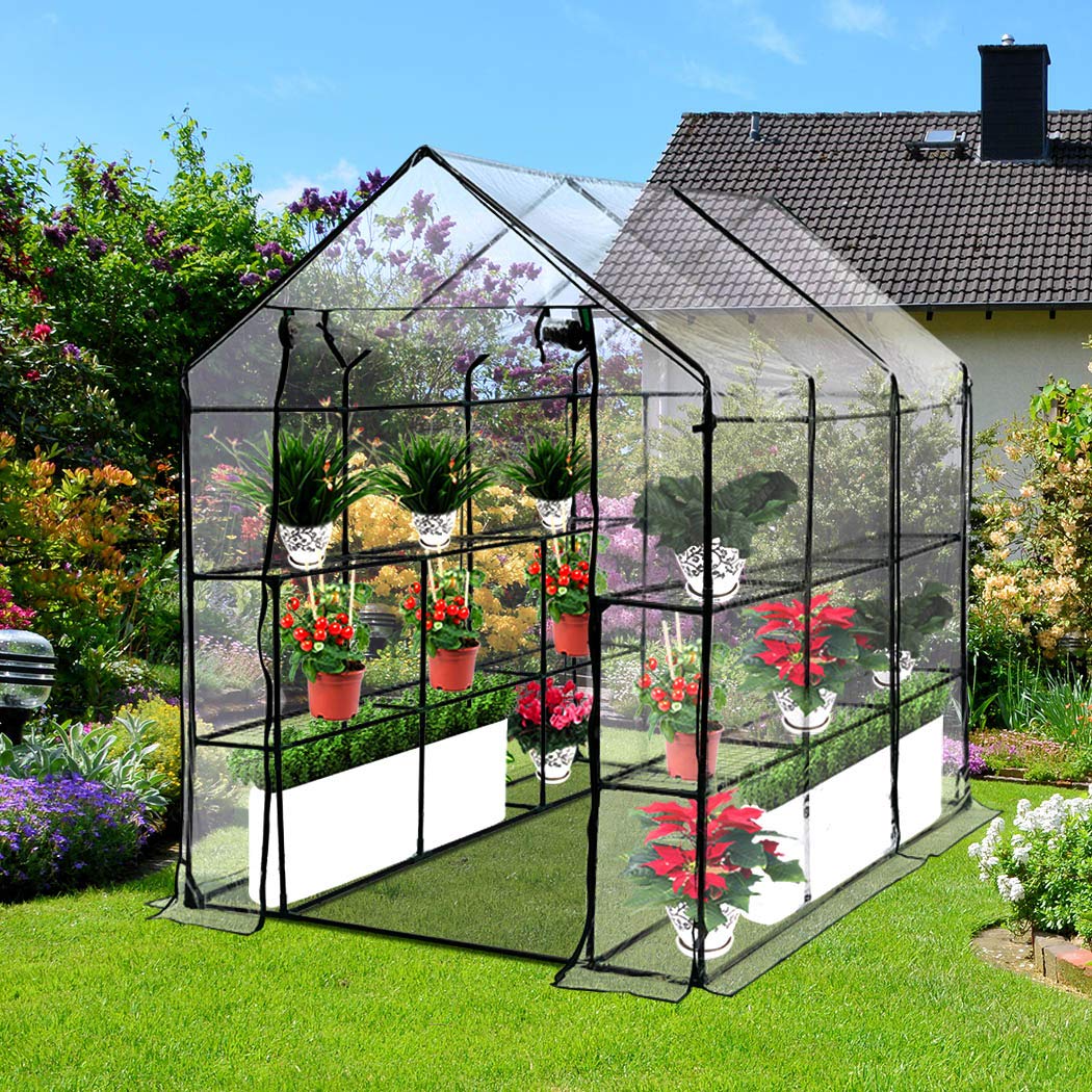 Levede Greenhouse Walk in 3 Tier Garden Shed PVC Cover Film Green House Tunnel