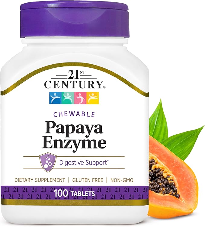 21st Century Papaya Enzyme 100 Chewable Tablets