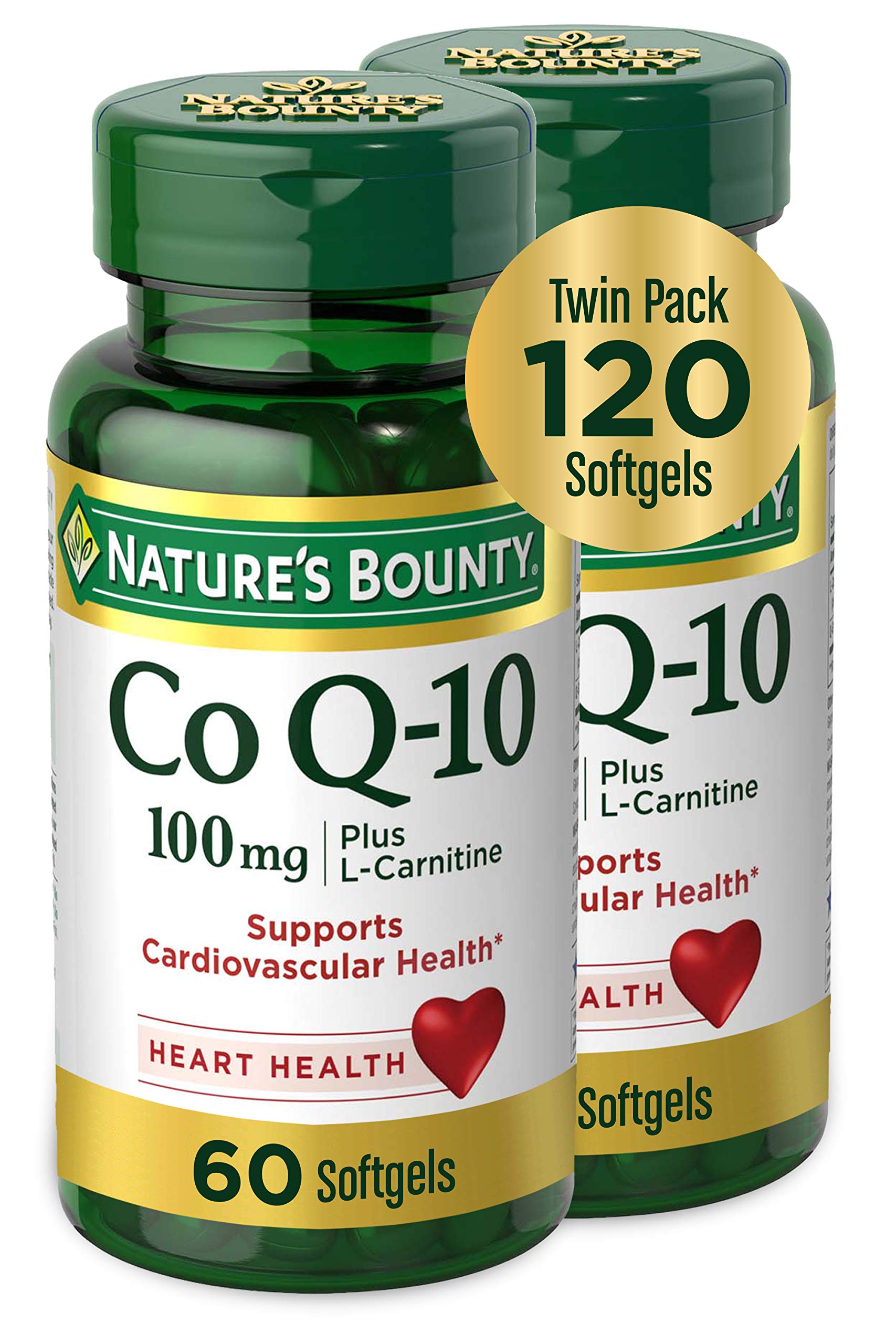 Nature's Bounty Co Q-10 100 mg Twin pack, 60 + 60 Rapid Release Softgels