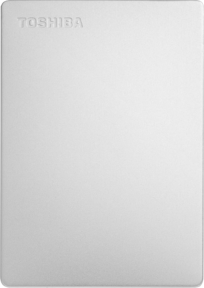 Toshiba Canvio Slim 2TB Usb 3.0 External Portable Hard Drive - Silver Metallic