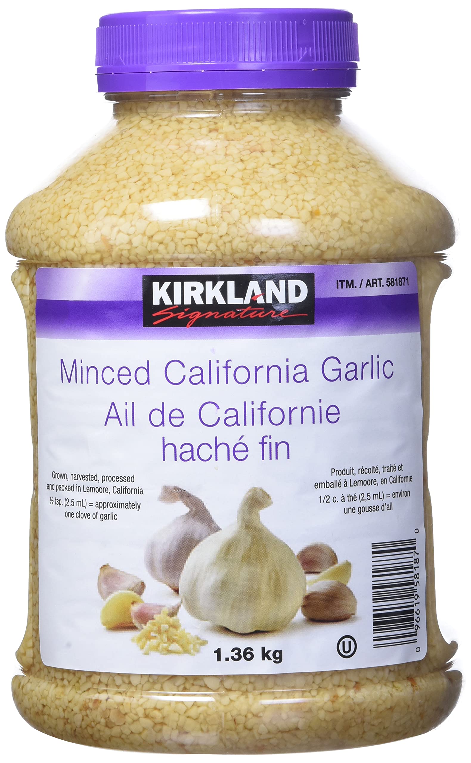 Kirkland Signature California Minced Garlic 1.36kg