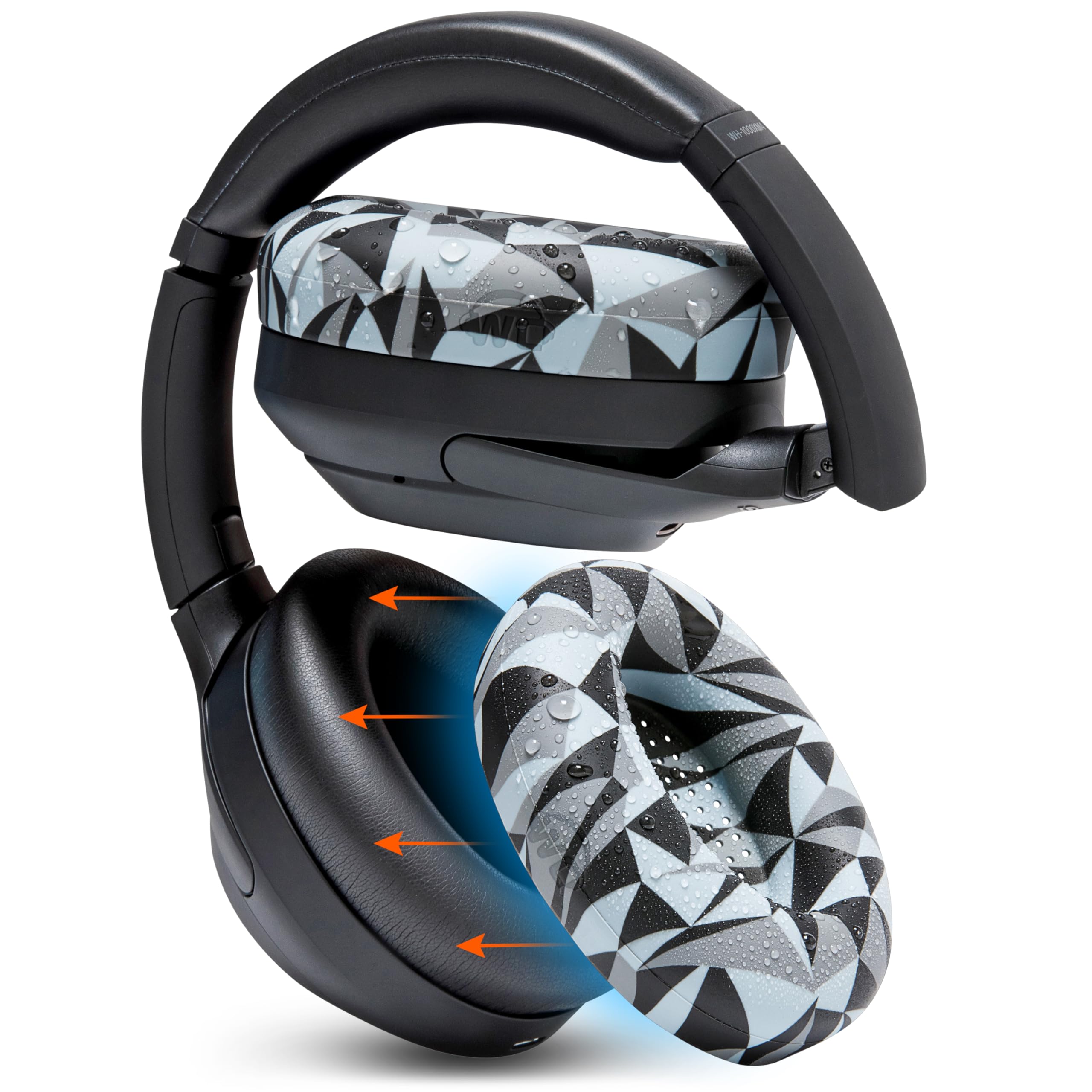 Sony WH-1000XM4 Earpad Sweat Covers - WC SweatZ, Geo Grey