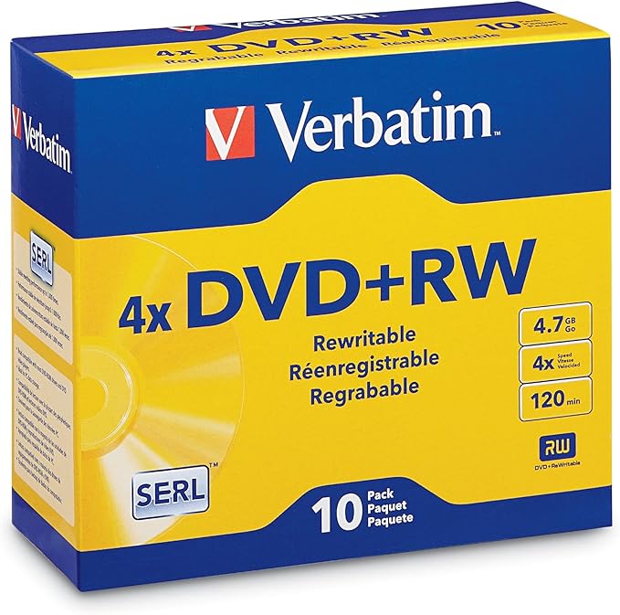 Verbatim DVD+RW 4.7GB 5pk Jewel Case 4x