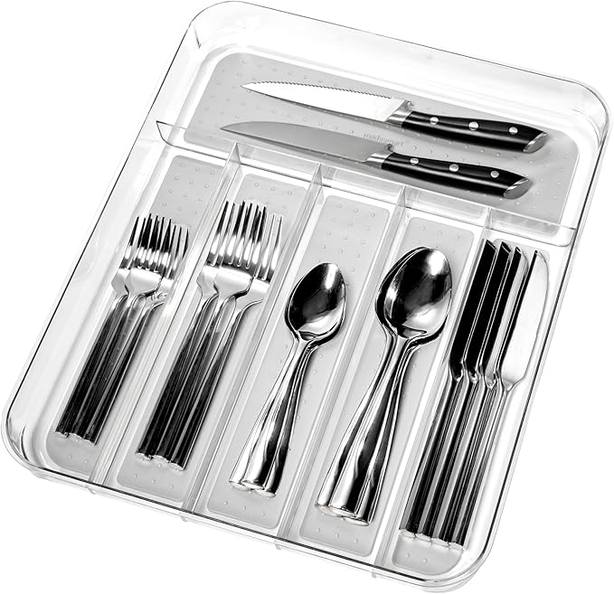 Madesmart Clear Soft Grip Cutlery Tray