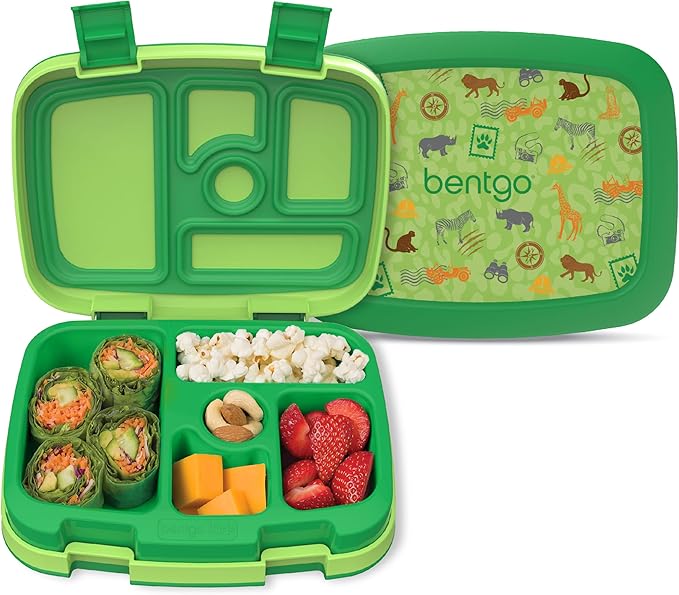 Bentgo Kids prints Lunch Box Container Storage Safari