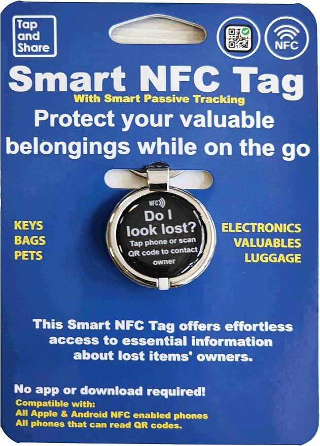 Smart NFC Tag | Luggage & Travel | Keyring Tag with Smart Passive Tracking - AfterPay & zipPay Available