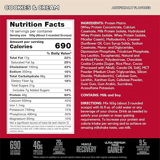 BSN True Mass 2.64kg Cookies & Cream