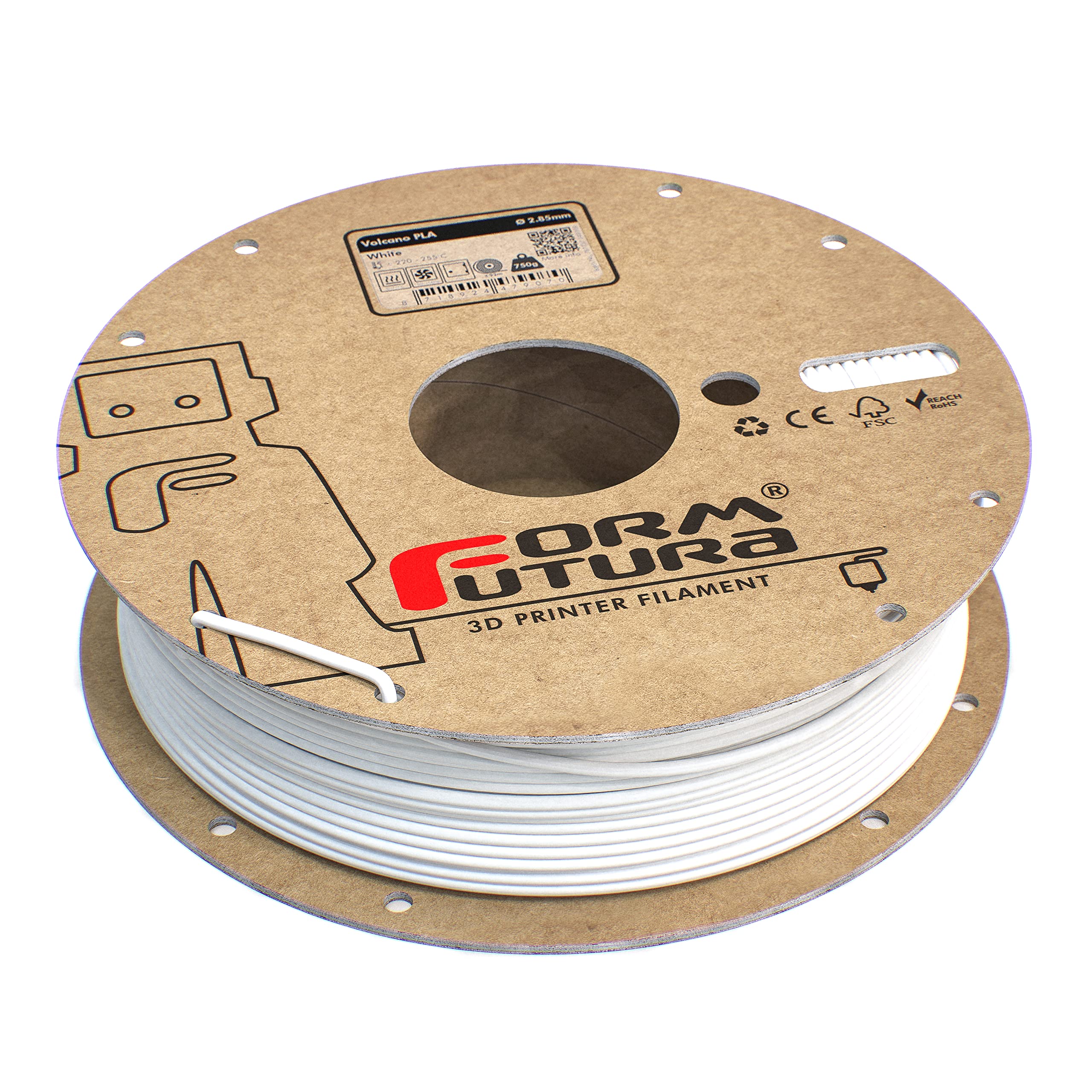 PLA 3D Filament Volcano PLA 2.85mm 8000 Gram White