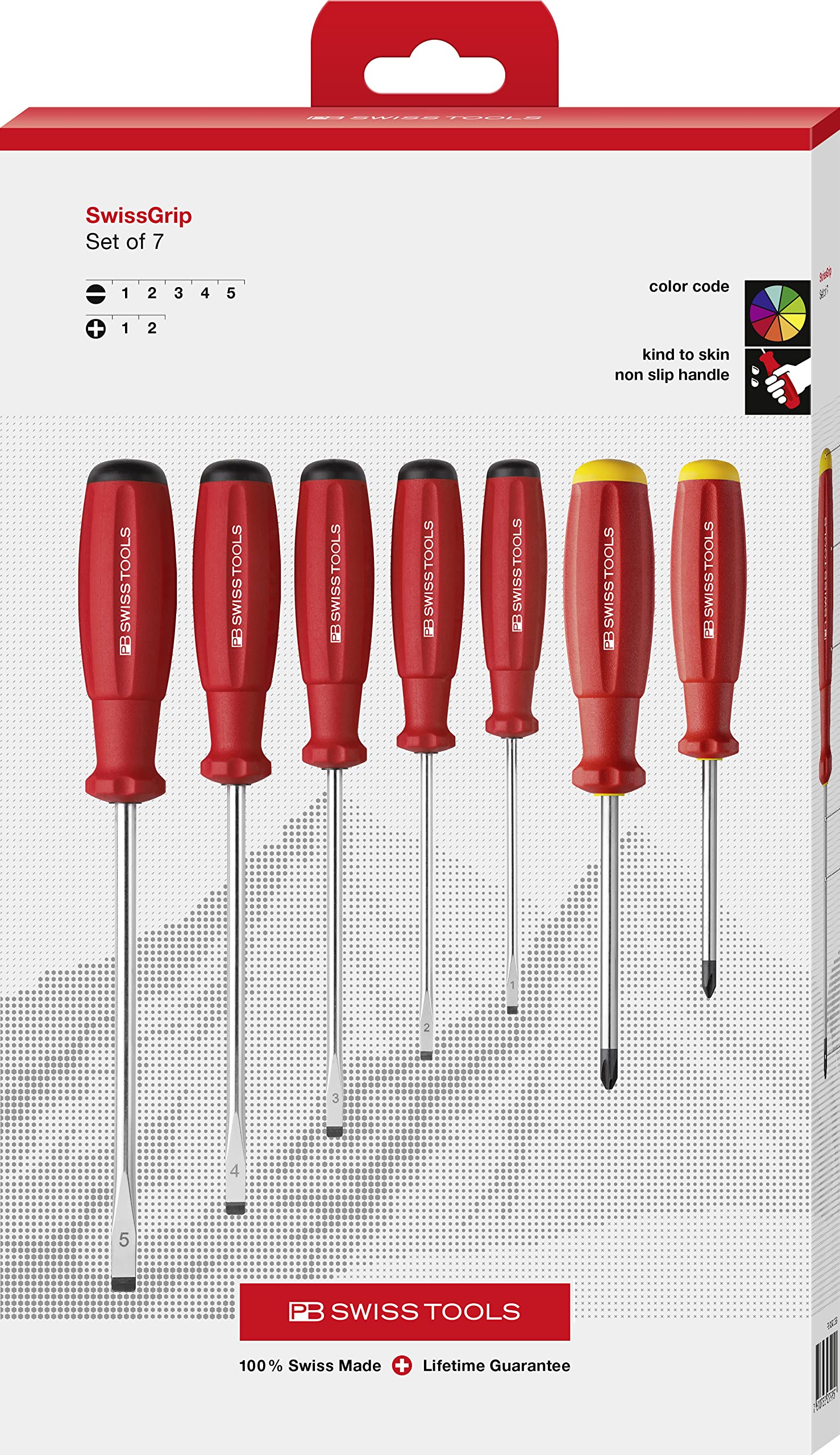PB Swiss 7 Pce SwissGrip Slotted & Phillips Screwdriver Set