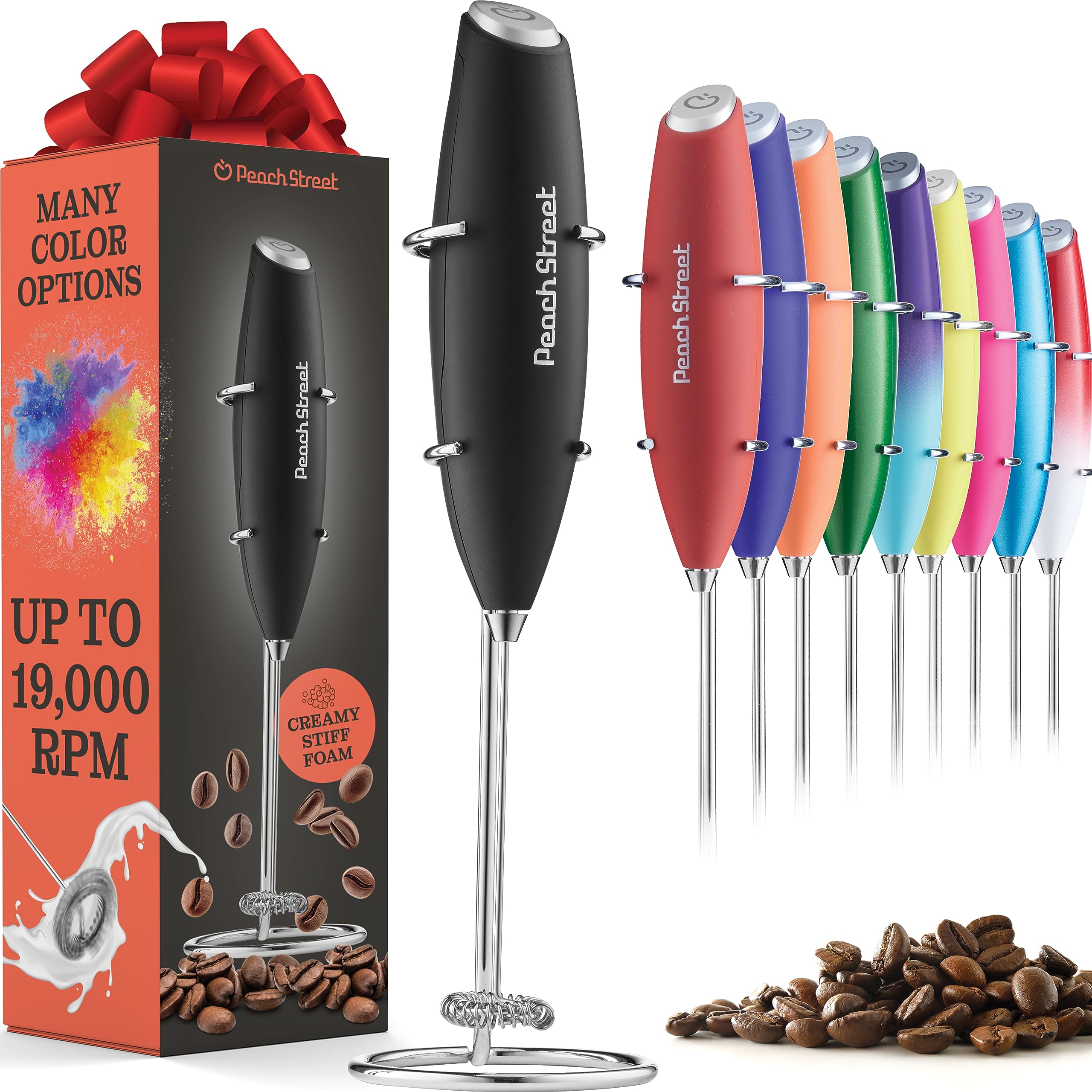 Powerful Handheld Milk Frother, Mini Milk Frother, Battery Operated Stainless Steel Drink Mixer - Milk Frother Stand For Milk Coffee, Lattes, Cappucci