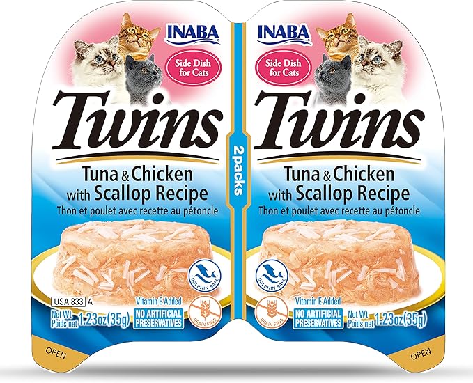 Inaba Twins Tuna & Chicken with Scallop Recipe Cat Treats