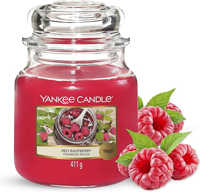 Yankee Candle Medium Jar Candle, Red Raspberry