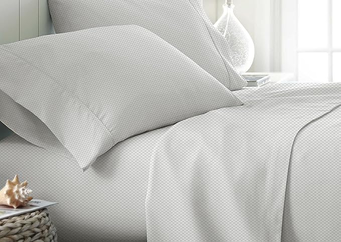 Ramesses 2000TC Bamboo Embossed Sheet Set King Single Silver