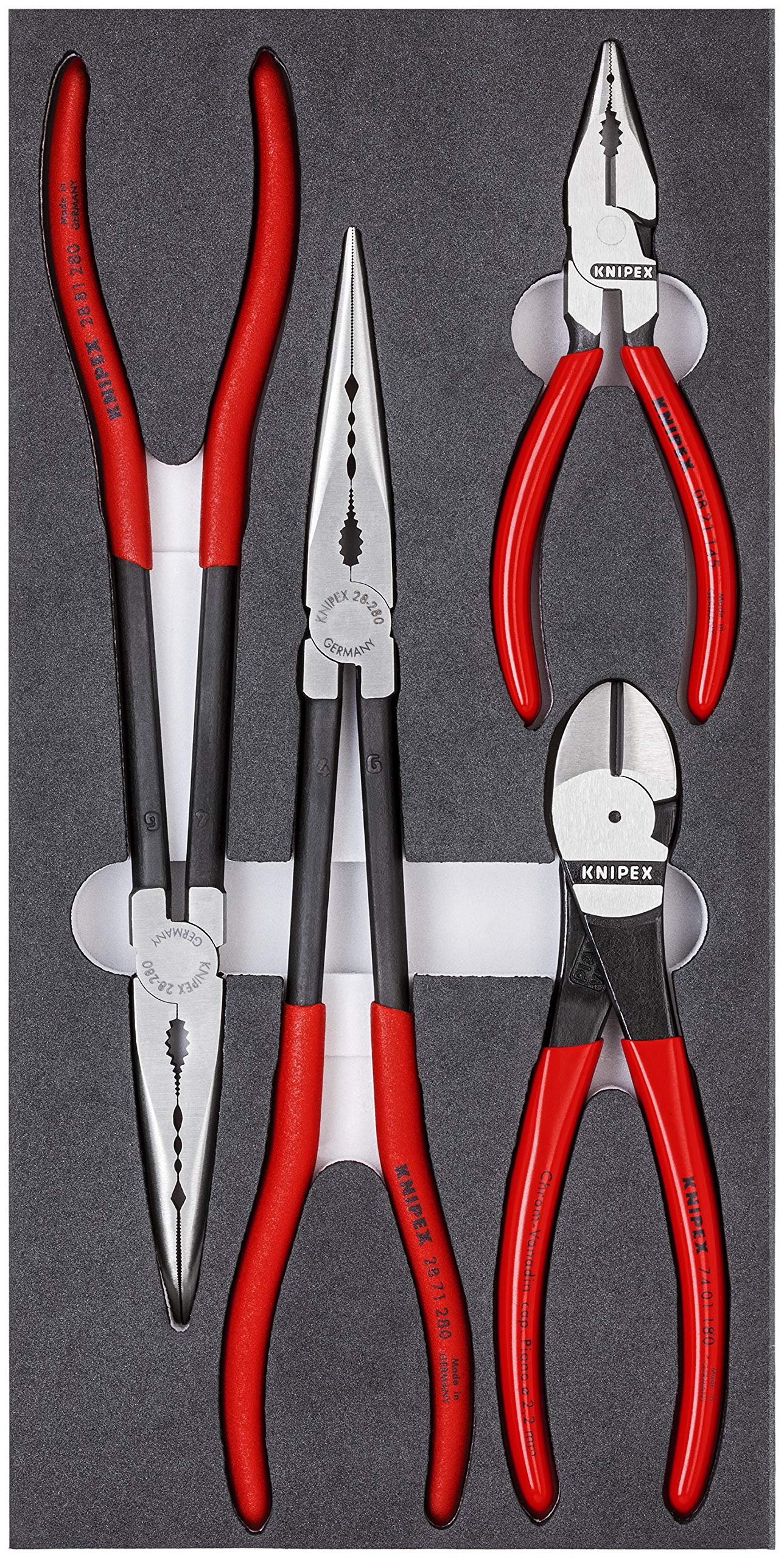 Knipex 4 Piece Mixed Plier Foam Tray Set 002001V16