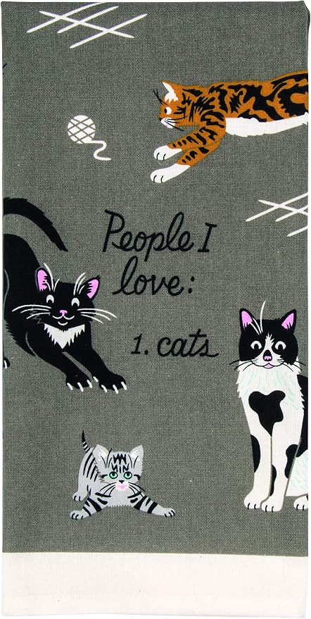 Blue Q Dish Towel People I Love: Cats