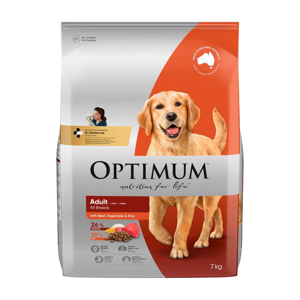 Optimum Adult Beef Vegetables & Rice Dry Dog Food 7kg