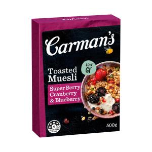 Carman's Super Berry Cranberry Blueberry & Goji Muesli 500g
