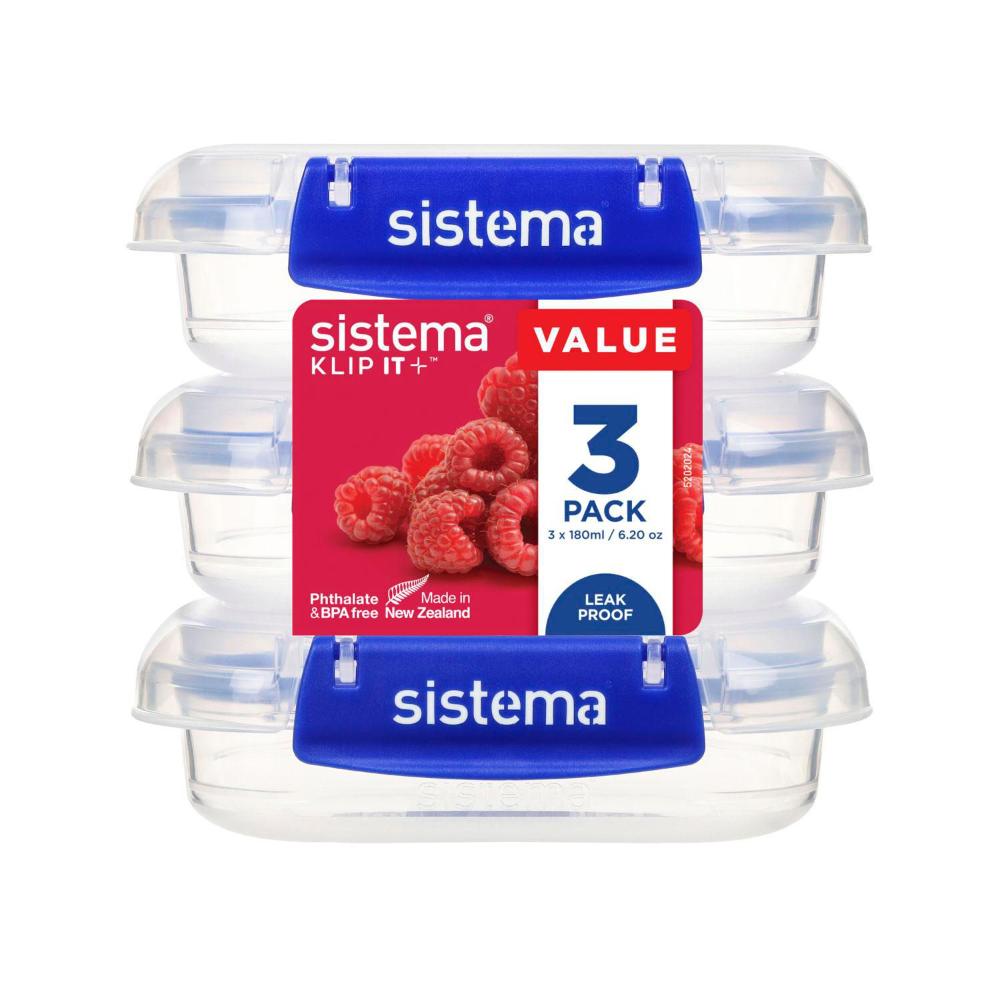 Sistema Klip It Plus 180 ml 3 Pack Rectangle Container