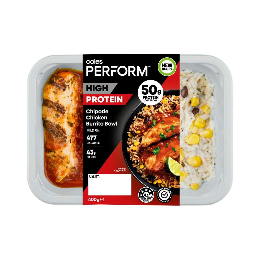 Coles Perform Chipotle Chicken Burrito Bowl 400g