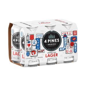 4 Pines Japanese Lager x 3, Beer, Lagers Traditional