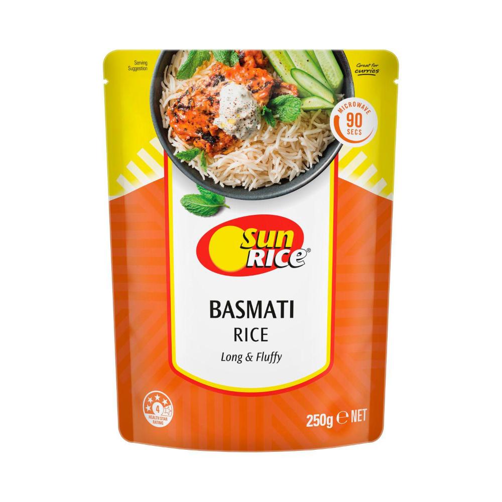 Sunrice 90 Secs Steamed Basmati Rice 250g