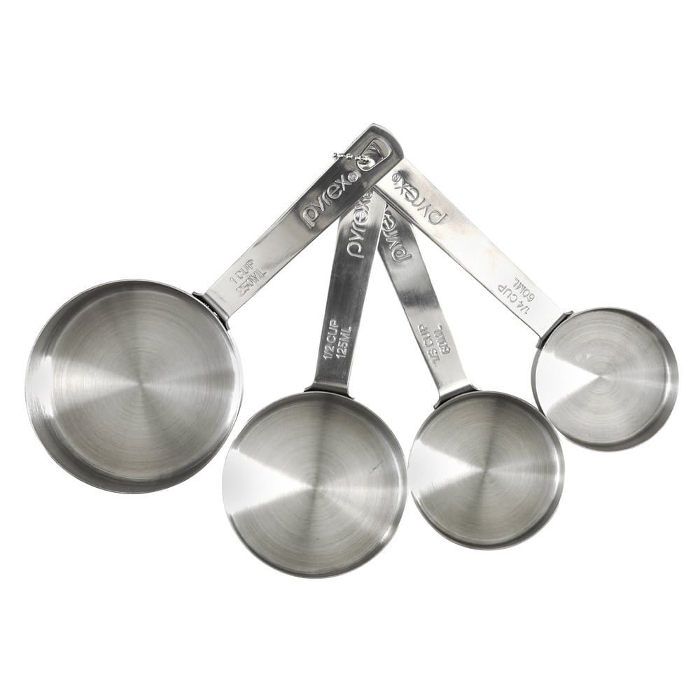 Pyrex Platinum Stainless Steel Measuring Cup Set 4pc