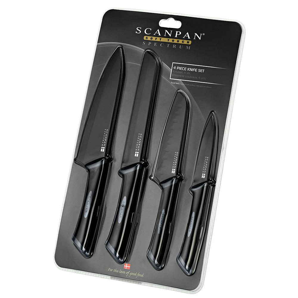 Scanpan Spectrum 4 Piece Knife Set - Black
