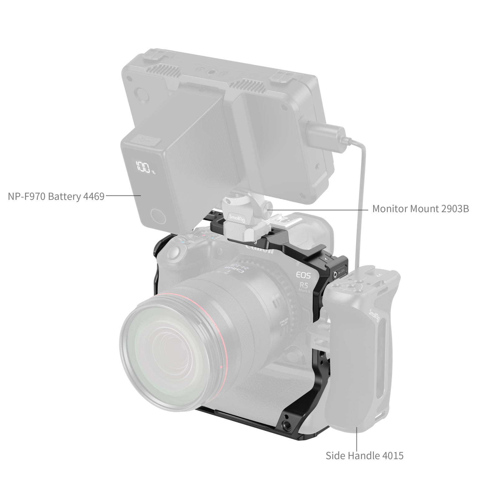 Cage for Canon EOS R5 Mark II with Battery Grip BG-R20
