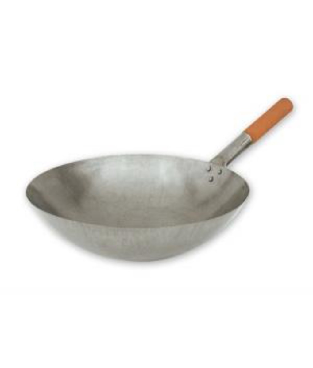 Trenton Iron 380mm Wok with Wooden Handle Grey - Grey - AfterPay & zipPay Available