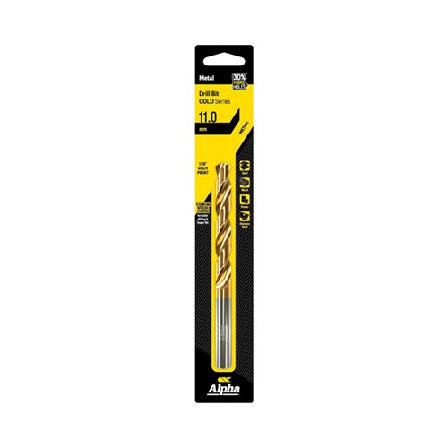 Alpha Jobber Drill Bit Carded - Gold Series, 11.0mm