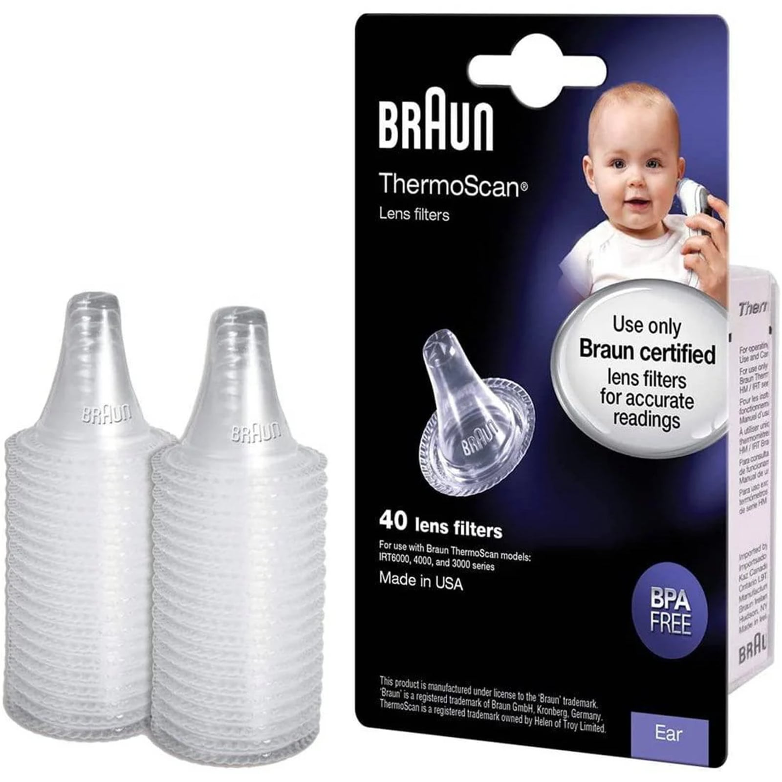 Braun Thermoscan Ear Thermometer Lens Filters, 40 EA