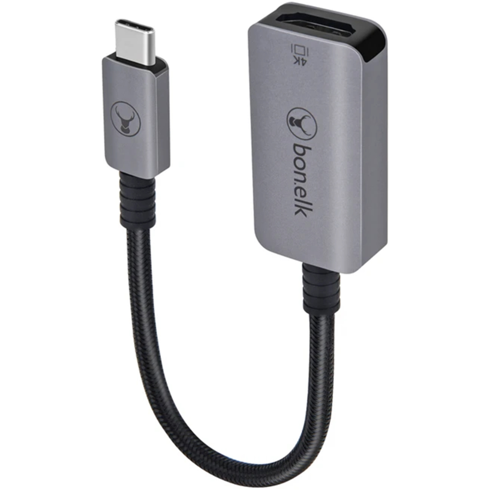 Bonelk Long-Life USB-C to 4K HDMI Adapter - 15cm (Space Grey)