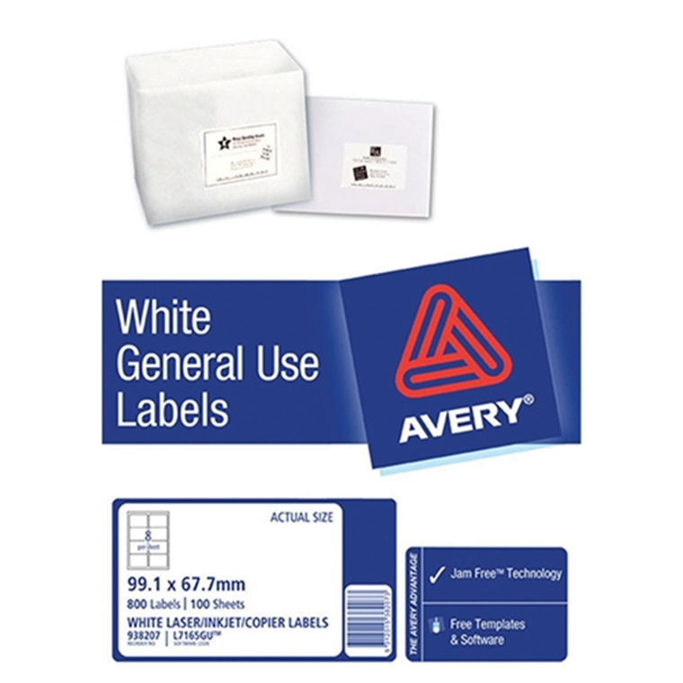Avery General Label Use L7165GU 8Up Bx100 [938207]