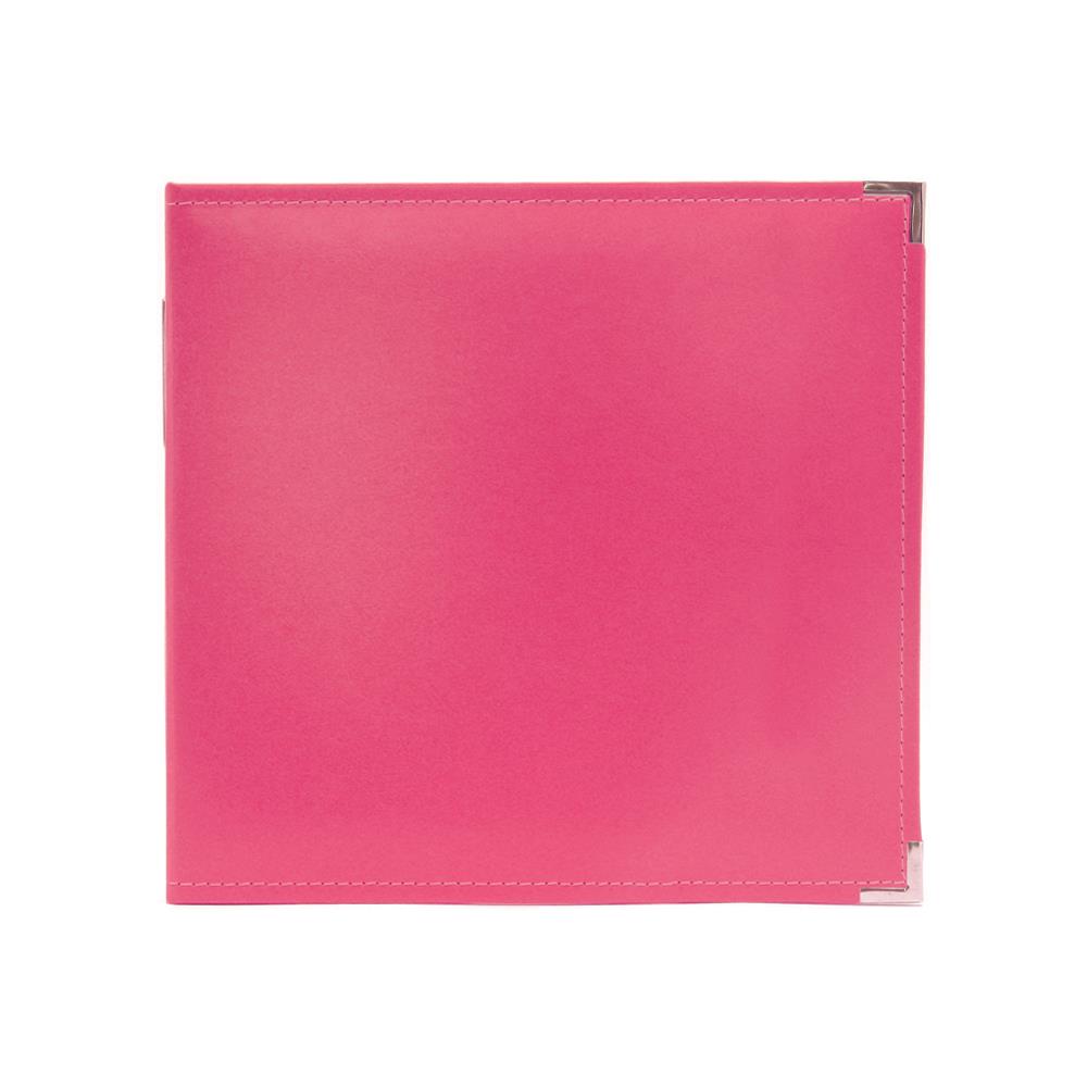 We R Classic Leather 3-Ring Album 12 Inch X12 Inch Strawberry