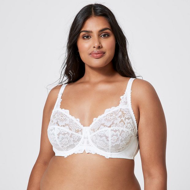 Target Woman Fuller Figure Cup Soft Lace Underwire Bra; Style X53051 | White | 16D | Size 16D